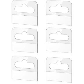 Self Adhesive Plastic Hanging Tabs, 200 Pcs Hang Tags, 41mm x 33mm Slot Hole Hang Tabs Clear Plastic Hang Tags Hook for Hanging Retail Displays etc