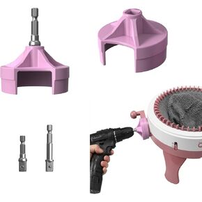 [2 Pack] Knitting Machine Adapter for Sentro Knitting Machine with Hex Steel Bit ，Quick Knit Power Adapter for Sentro 22/40/48 & Jamit，Crochet Machines Drill Power Attachment Crank Handle Adapter