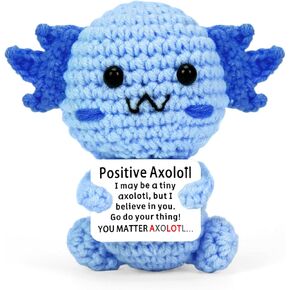 حيوانات كروشيه إيجابية axolotl ، الدعم العاطفي المصنوع يدويًا حيوانات الكروشيه ، وفخمة من AXOLOTL ، وهدايا أعياد الميلاد للنساء الرجال