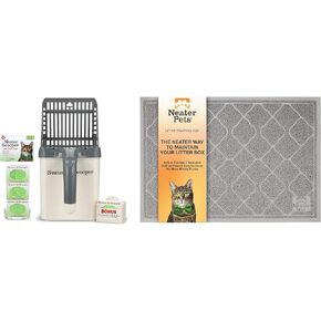 Neater Pets Neater Scooper Mess-Free Cat Litter Scoop and Neater Mat Litter Trapping Mat, Gray