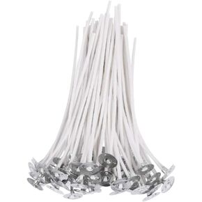 Cotton Candle Wick ، ​​6 "فتيل منخفضة الدخان قبل شمع اللوازم ، طول الشمعة DIY 15 سم ، 50 قطعة