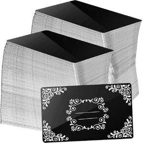 WEPARMEETY 400 PCS Metal Engraving Blanks الألومنيوم ورقة النقش بالليزر بطاقة الأعمال متعددة الأغراض بطاقات هدايا DIY 86 × 54 × 0.21 مم