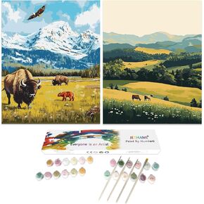 Jethami 2 Pack Rocky Mountain National Park Att By Numbers for البالغين سهلة ، والمناظر الطبيعية الطبيعية تجول في الحدائق الوطنية في المنزل طقم فن الطلاء لكبار المبتدئين 16x20 في in Kuwait