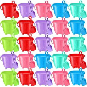 48 PCS Sand Duckets Bulk for Kids Blassion Beach Buckets Sand Pail with Groucks Sand Castle Fun Beach Mould Toys for Summer Beach Party Forms ، 6 ألوان متنوعة (5.7 بوصات)