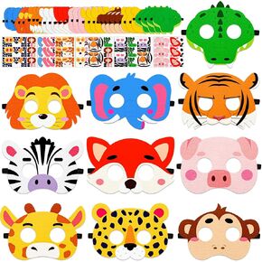 33pcs Jungle Safari Crafts - Love Animal Diy Arts Kit ، First Party Favors الأنشطة الإمداد بالجملة
