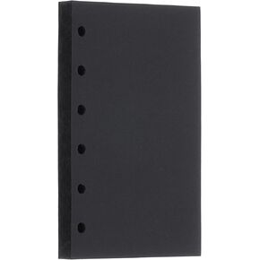 PATIKIL A7 Refill Paper, Unlined Blank Kraft Paper Refillable 6 Hole Filler Inserts Loose Leaf Paper for 6 Ring Binder Notebook, 80 Sheets/160 Pages, Black