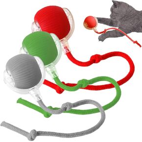 Interactive Cat Toys Ball Fast Rolling on Carpet, Motion Activate Cat Toys for Bored Indoor Cats Dogs (Yellow)