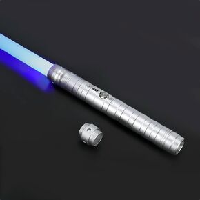Lightsaber FX Dueling Force 15 RGB Colors Type-C Metal Hilt Rechargable 4 أوضاع قوة FX Dueling Light Saber Lightsaber Gifts for Boyfriend Friendyply and Ons （مجموعة من 1 （Silver）））
