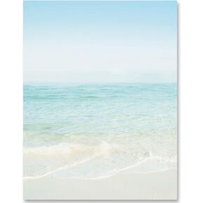 PaperDirect Romantic Paradise Seashore Beach Invite Theme Paper Stationery, Border Paper, Letterhead 8.5 x 11, 25 sheets, Elegant Premium Writing Paper, Decorative Printer Paper