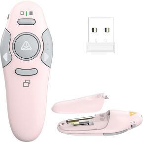 QUI عرض تقديمي ، فنيه لاسلكي ، فقرر عن بُعد لعرض PowerPoint ، عن بُعد ، USB Pink PowerPoint Slide Advancer لنظام التشغيل Mac/Linux ، Google Slide/PPT/Keynote