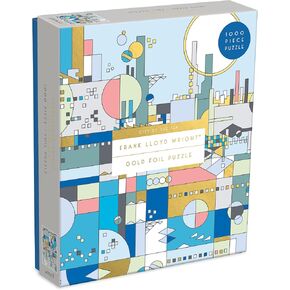 Frank Lloyd Wright City by The Sea Jigsaw Puzzle, 1,000 Pieces, 27" x 20" – Art Puzzle Featuring Wright’s Stunning Illustrations with Foil Accents, Thick, Sturdy Pieces, Challenging Family Activity