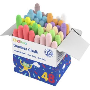 48pcs طباشير بدون غبار للأطفال ، الطباشير الملون الملون القابل للبلط