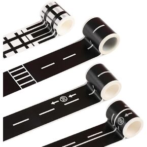 شريط السكك الحديدية Walwal Road لسيارات الألعاب ، محفز إبداع الأطفال (1 Rolls Highway Tape + 1 Rolls Speed ​​Limit 50 Tape + 1 Rolls Speed ​​Limit 100 Tape + 1 Rolls Railroad Tape)