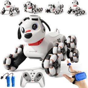 جهاز التحكم عن بُعد لعبة Robot Dog Toy ، Dog Robot Pet For Kid Boys 8-12 ، FET 8WD Sensing RC Stunt Car مع الضوء والموسيقى ، هدايا عيد ميلاد الألعاب للأولاد الذين تتراوح أعمارهم بين 8،9،10،11،12