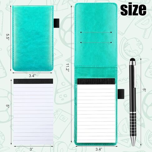 Outus 10 Pcs Mini Pocket Notepad Holder Set Included Mini Pocket Notepad Holder with 50 Lined Sheets, Metal Pen, 8 Pcs 3 x 5 Inch Memo Book Refills, 30 Lined Paper Per Note Pad (Purple) in Saudi Arabia