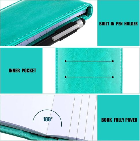 Outus 10 Pcs Mini Pocket Notepad Holder Set Included Mini Pocket Notepad Holder with 50 Lined Sheets, Metal Pen, 8 Pcs 3 x 5 Inch Memo Book Refills, 30 Lined Paper Per Note Pad (Purple) in Saudi Arabia