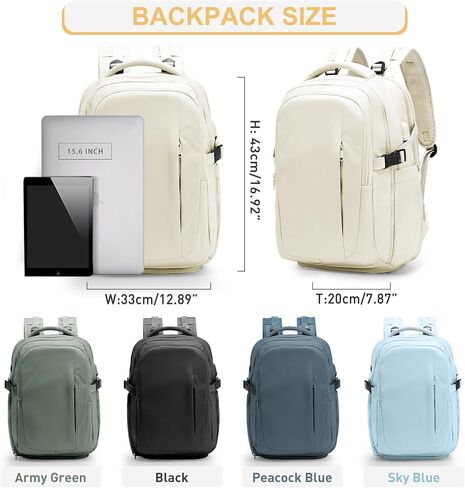Black Travel Backpack for Women Mens Backpack Carry On Flight Approved personal item bag, 14 Inch Anti Theft Laptop Backpack Waterproof for Weekender Traveling Hiking in Saudi Arabia