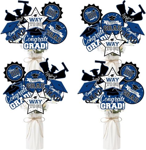 24Pcs Graduation Party Decorations Class of 2025, Graduation Centerpieces for Tables, 2025 Congrats Grad Party Centerpiece Stick Table Toppers for Graduation Party Supplies (Blue) in Saudi Arabia