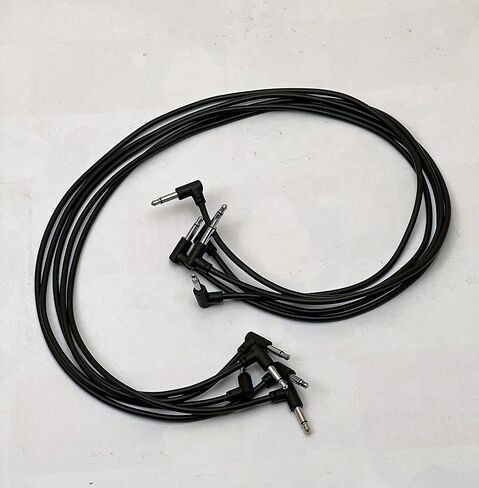 Luigis Modular M-PAR Right Angled Eurorack Patch Cables - Package of 5 Black Cables, 18" (45 cm) in Saudi Arabia