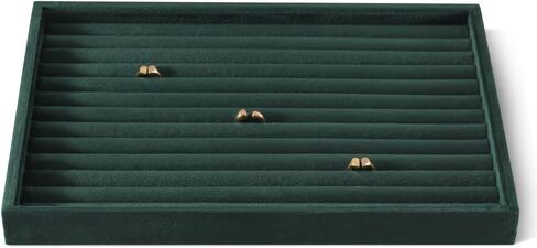 Velvet Necklace Display Tray, Stackable Pendant Storage Tray, 24 Grid Insert Necklace Holder Plate, Jewelry Shop Makeup Table Top Organizers in Kuwait