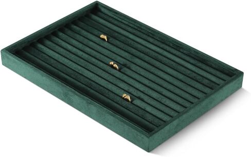 Velvet Necklace Display Tray, Stackable Pendant Storage Tray, 24 Grid Insert Necklace Holder Plate, Jewelry Shop Makeup Table Top Organizers in Kuwait