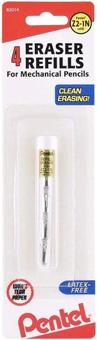 Pentel Eraser Refill for Pentel Pencils, 4/tube, White (PENZ21) in Saudi Arabia