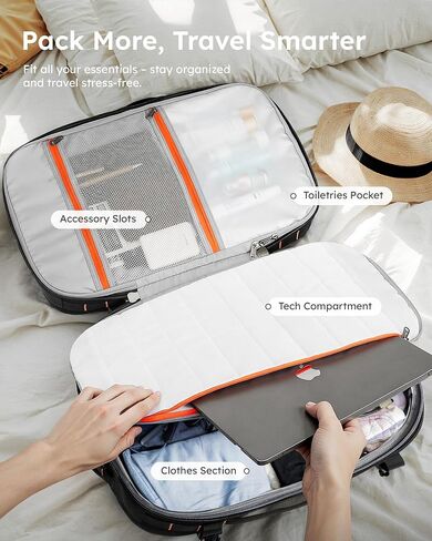 حقيبة ظهر Tolaccea Travel Backpack ، TSA Friendly Flight Abded On Argage Argage مقاومة للمياه ، وحمامات تجارية متينة للكمبيوتر ، حزمة Daypack متينة تصل إلى 15.6 بوصة ، 35-45L قابلة للتوسيع-أسود قابلة للتوسيع in Kuwait