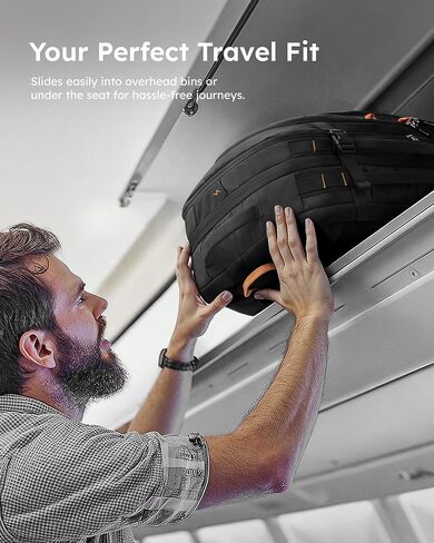 حقيبة ظهر Tolaccea Travel Backpack ، TSA Friendly Flight Abded On Argage Argage مقاومة للمياه ، وحمامات تجارية متينة للكمبيوتر ، حزمة Daypack متينة تصل إلى 15.6 بوصة ، 35-45L قابلة للتوسيع-أسود قابلة للتوسيع in Kuwait