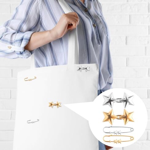 4 Sets Waist Tightener Button for Women, No Sewing Bow Jeans Tightener Pin, Detachable Bow Waist Knot Clip for Pants Skirt Waist Too Loose Big- Silver & Black in Kuwait