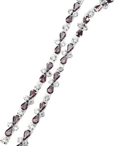 1 Yard Rhinestone Trim Red Butterfly Crystal Rhinestone Chain Rhinestone Applique for DIY Decoration & Bridal Embellishment (Brown) in Kuwait