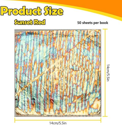صفائح أوراق الذهب المتنوعة Sekonow 50pcs ، ملونة من أوراق الذهب الذهب ورقة لوكيل الورق لزخرفة مذهب ، 5.5 "× 5.5" ، شريط in Kuwait