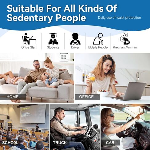 Ultimate Comfort Office Chair Cushion Set - Relieve Sciatica, Back Pain, and Tailbone Discomfort with Lumbar Support Pillow and Seat Cushion - Perfect for Home, Office, and Gaming Chair in Saudi Arabia