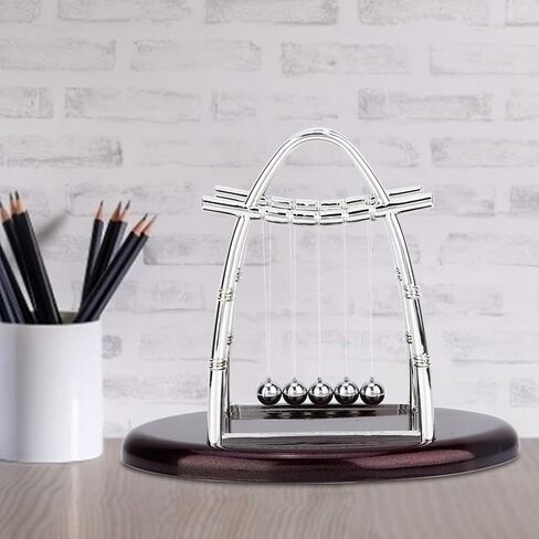 Alvinlite Newton's Cradle Balance Ball Fun Science Desk Toys, Physics Educational Tool Swinging Kinetic Balls for Home Office Desktop Decoration(S) in Saudi Arabia