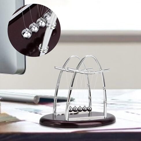 Alvinlite Newton's Cradle Balance Ball Fun Science Desk Toys, Physics Educational Tool Swinging Kinetic Balls for Home Office Desktop Decoration(S) in Saudi Arabia