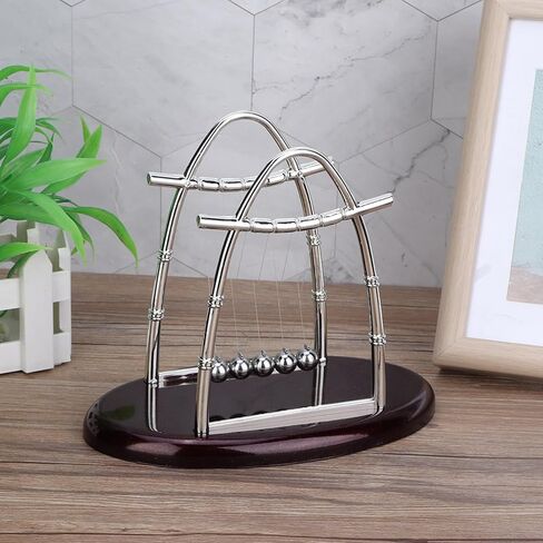 Alvinlite Newton's Cradle Balance Ball Fun Science Desk Toys, Physics Educational Tool Swinging Kinetic Balls for Home Office Desktop Decoration(S) in Saudi Arabia