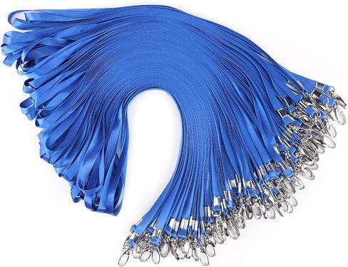 Segarty Lanyards for ID Badges, 100pcs Bulk Blue Key Name Card Neck Badge Lanyard Nylon Strap with Swivel Clasps Hooks Clips for Adults Kids Office School Teachers Students Cruise Employees in Kuwait