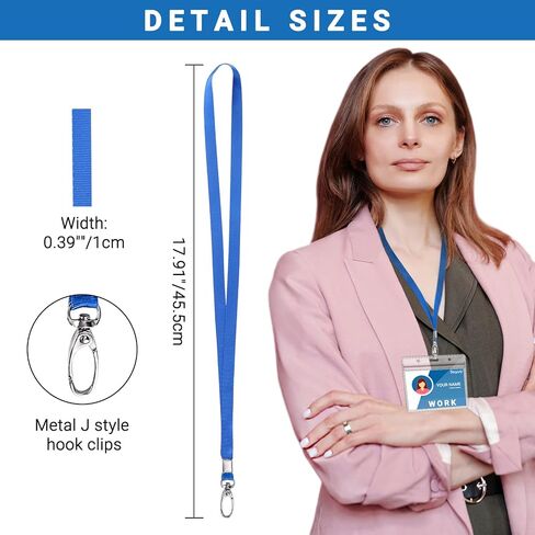 Segarty Lanyards for ID Badges, 100pcs Bulk Blue Key Name Card Neck Badge Lanyard Nylon Strap with Swivel Clasps Hooks Clips for Adults Kids Office School Teachers Students Cruise Employees in Kuwait