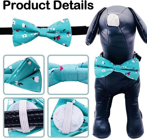 PET SHOW Wholesale 50pcs Floral Small Dogs Collar Attachment Bow Ties Embellishment Medium Large Dog Puppies Cats Collar Charms Accessories Bulk Slides Bowties in Saudi Arabia