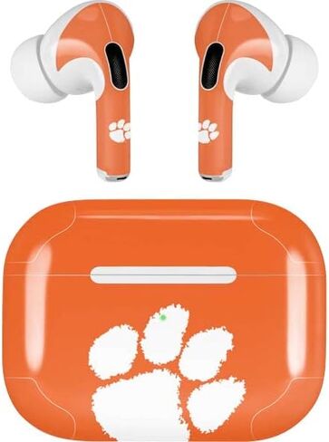 غلاف صوتي من Skinit متوافق مع Apple AirPods Pro (الجيل الثاني، 2022) - تصميم برتقالي مرخص رسميًا من Clemson Tigers Est 1889 in Kuwait