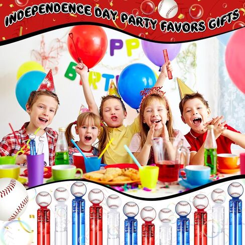 24 Pcs Baseball Bubble Wands Baseball Party Favors Birthday Bubble Wand Bulk Baseball Themed Party Decorations for Outdoor Summer Classroom Party Supplies Kids Goodie Bags Filler in Kuwait