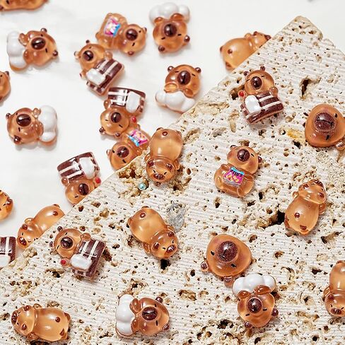100PCS Mini Capybara Decor for Dollhouse Resin Tiny capybaras for Crafts Micro Miniature Capybara for Fairy Garden Dollhouse Micro Landscaping Decoration in Kuwait