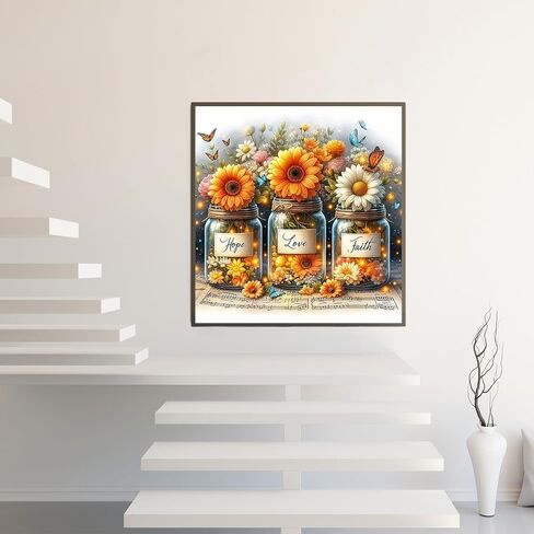5D Diamond Painting Kits for Adults Beginners,Gnome Love Flower Diamond Art Kit,DIY Full Round Drill Diamond Dot Gem Art Kits for Adults,Home Wall Decor 11.8x11.8 Inch in Saudi Arabia