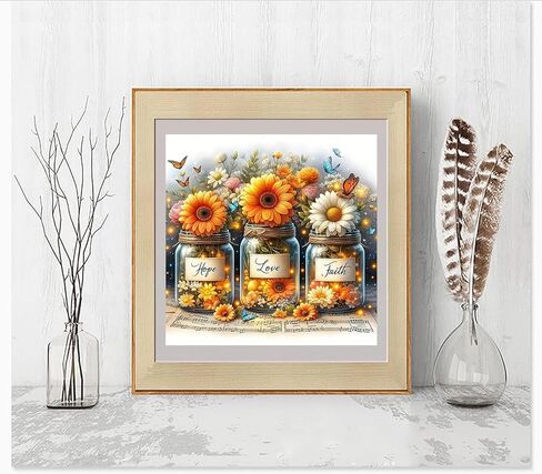 5D Diamond Painting Kits for Adults Beginners,Gnome Love Flower Diamond Art Kit,DIY Full Round Drill Diamond Dot Gem Art Kits for Adults,Home Wall Decor 11.8x11.8 Inch in Saudi Arabia