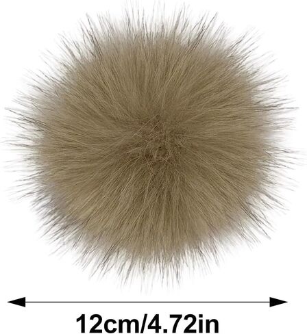 Queenbox 4.7in Fluffy Pom Pom with Elastic Loop, Solid Faux Fur Pompom Ball for Knitting Hat Clothing, Navy Blue in Saudi Arabia