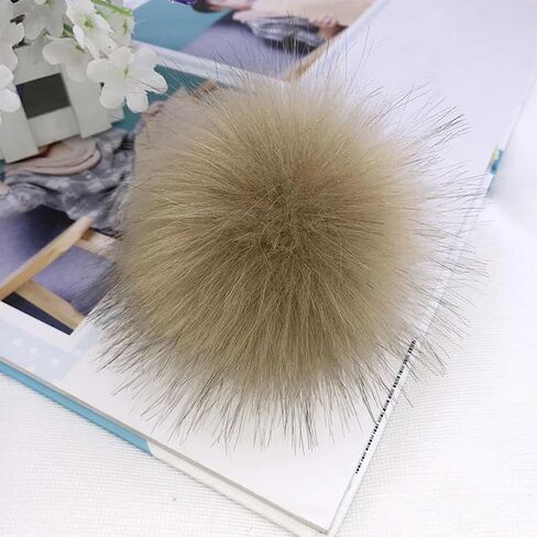 Queenbox 4.7in Fluffy Pom Pom with Elastic Loop, Solid Faux Fur Pompom Ball for Knitting Hat Clothing, Navy Blue in Saudi Arabia