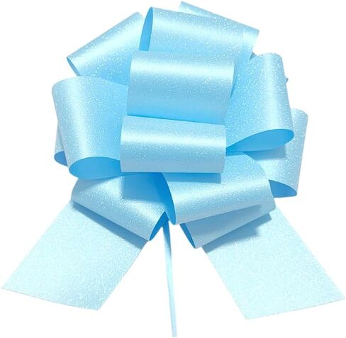6-Pcs Glitter Pull Bows for Gift Wrapping, 6 Inch Large Gift Bow,Glitter Ribbon Decoration for Flower Bouquets and Basket, for Birthday Presents, Anniversary, Wedding (Sky Blue) in Saudi Arabia