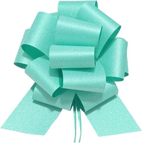 6-Pcs Glitter Pull Bows for Gift Wrapping, 6 Inch Large Gift Bow,Glitter Ribbon Decoration for Flower Bouquets and Basket, for Birthday Presents, Anniversary, Wedding (Sky Blue) in Saudi Arabia