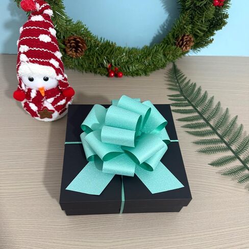 6-Pcs Glitter Pull Bows for Gift Wrapping, 6 Inch Large Gift Bow,Glitter Ribbon Decoration for Flower Bouquets and Basket, for Birthday Presents, Anniversary, Wedding (Sky Blue) in Saudi Arabia