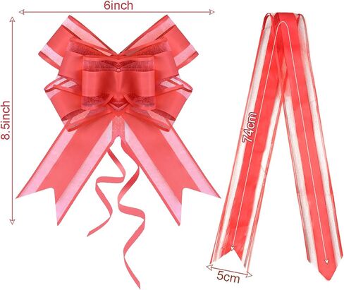 Rbenxia 10 PCS Large Pull Bows Wrapping Ribbon Pull Bows Gift Bows for Birthday Presents Wedding Gift Baskets Presents Package Bow Decoration (Pink) in Kuwait