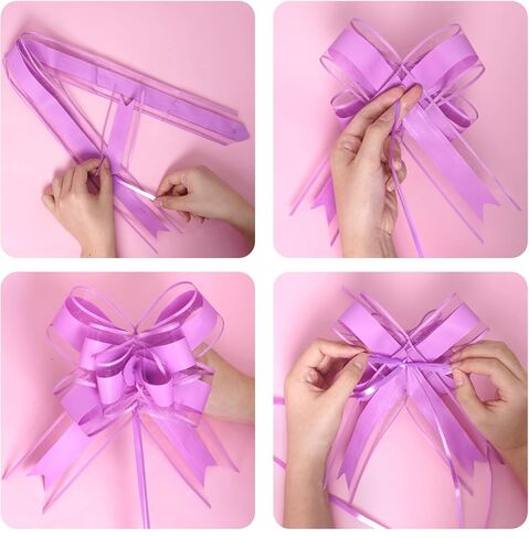 Rbenxia 10 PCS Large Pull Bows Wrapping Ribbon Pull Bows Gift Bows for Birthday Presents Wedding Gift Baskets Presents Package Bow Decoration (Pink) in Kuwait